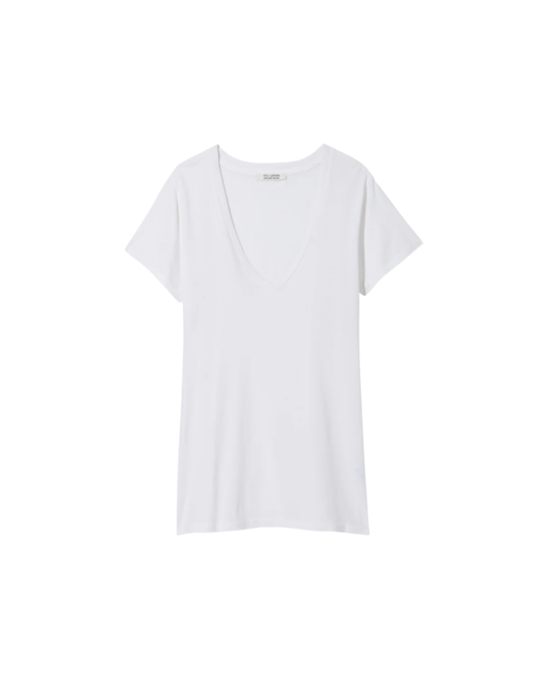 Nili Lotan Carol V-Neck Tee Shirt - White Nili Lotan Carol V-Neck Tee Shirt - White