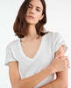 Nili Lotan Carol V-Neck Tee Shirt - White - Thumbnail 3