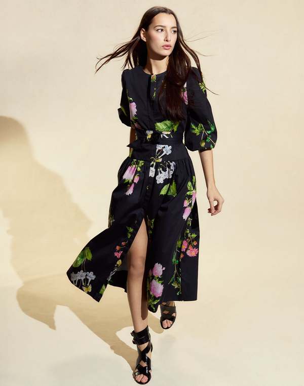 Cynthia Rowley Evermore Cotton Sateen Shirt Dress - Black Floral on  Garmentory
