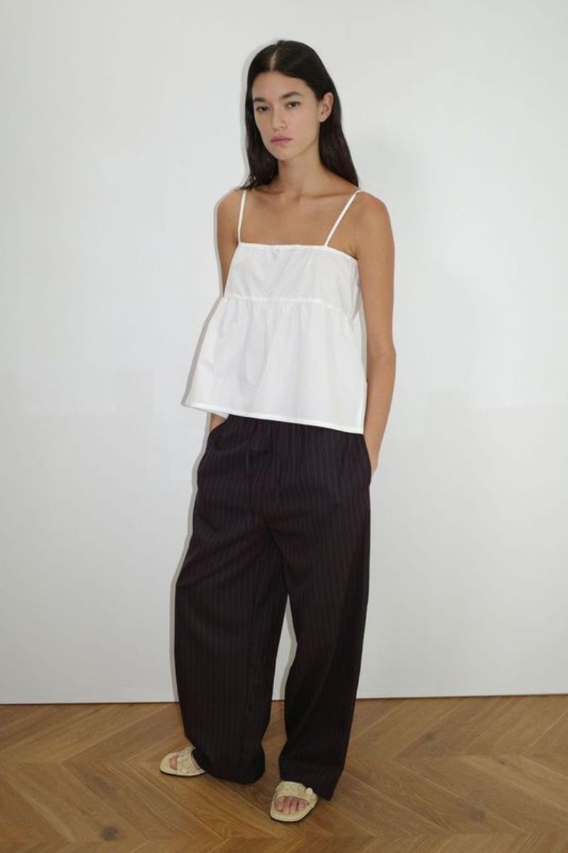 Deiji Studios Double Tie Top - White Deiji Studios Double Tie Top - White
