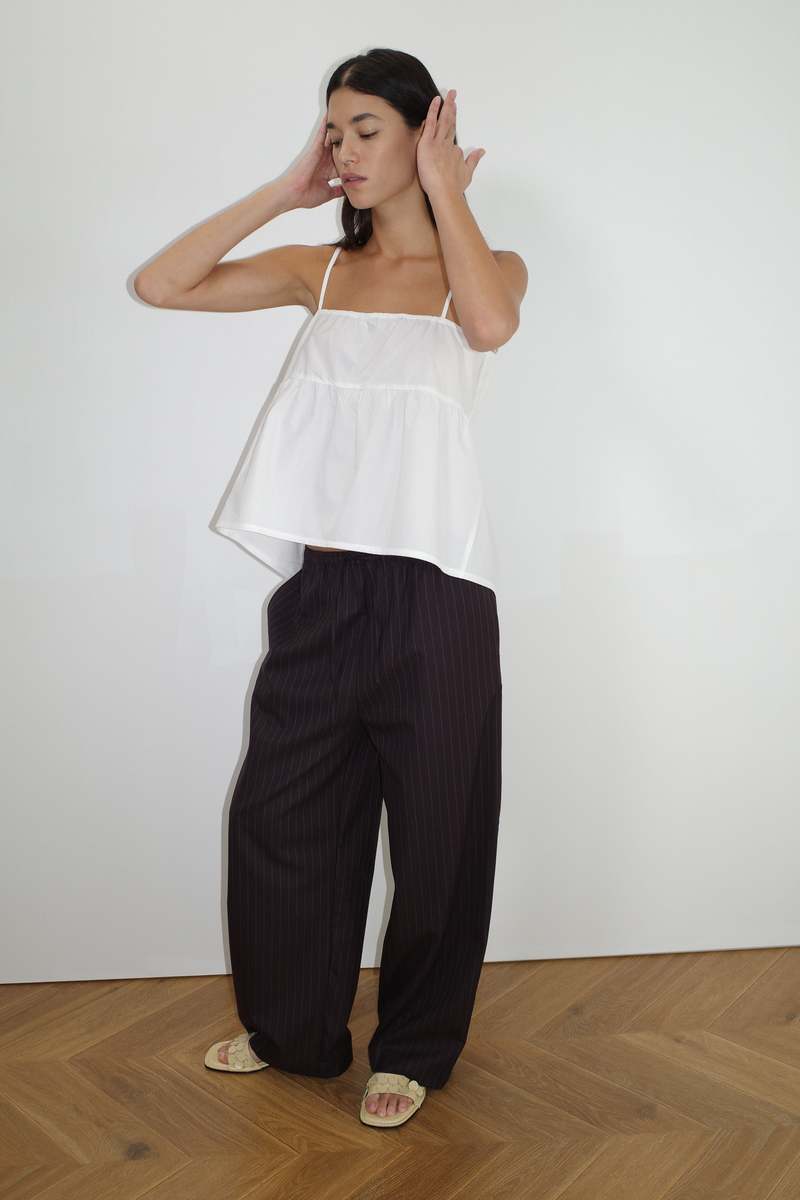 Deiji Studios Double Tie Top - White Deiji Studios Double Tie Top - White