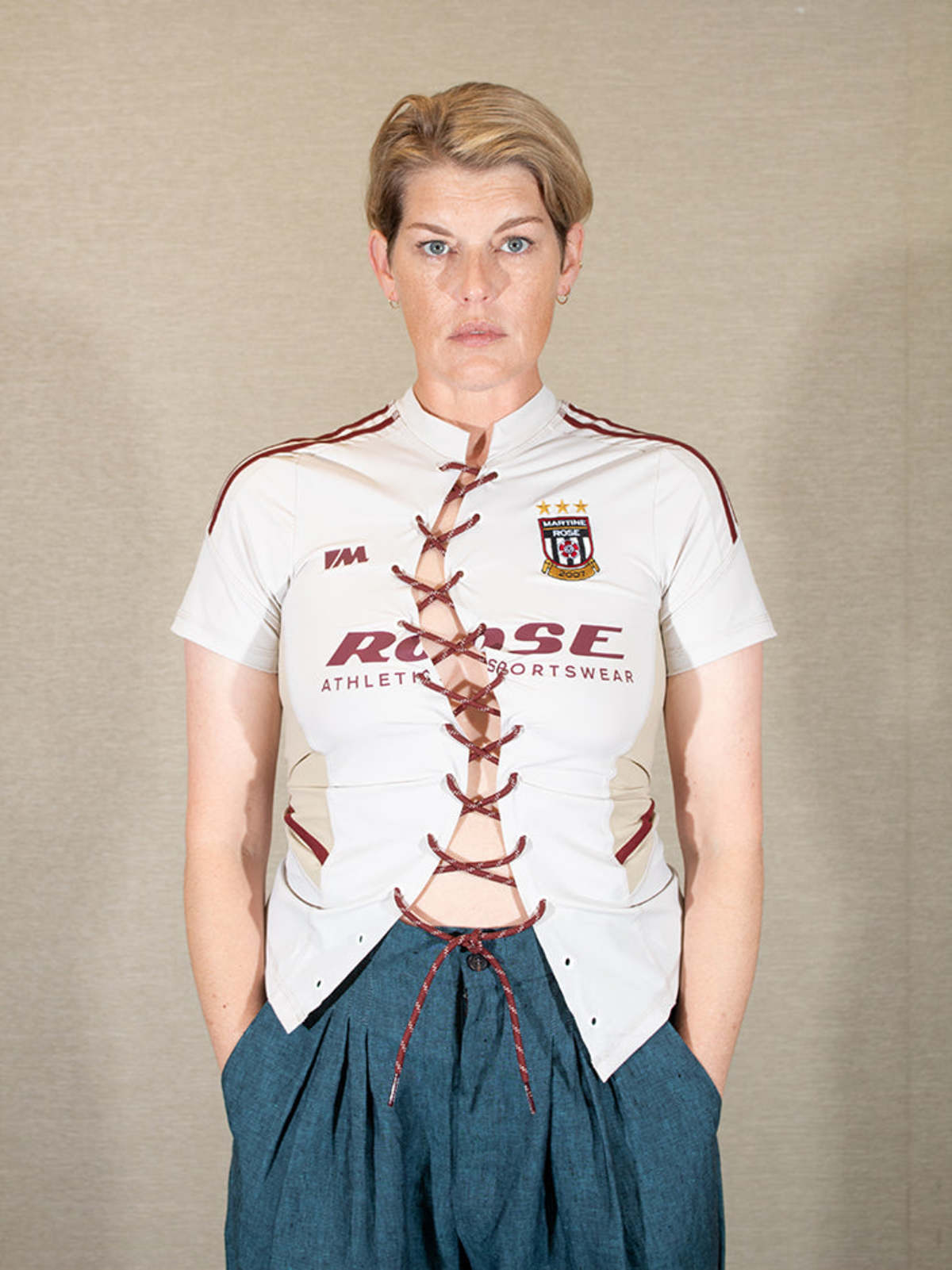 Martine Rose Lace Up Football Top | Garmentory