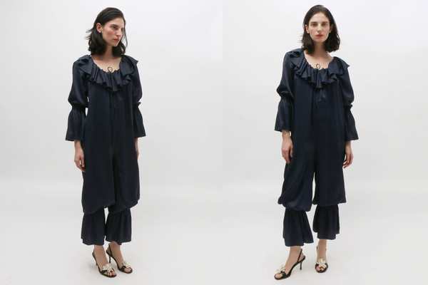 Baserange Suzanne Jumpsuit - Blue Black | Garmentory