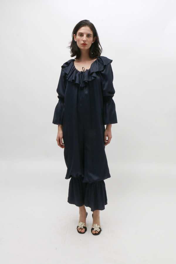 Baserange Suzanne Jumpsuit - Blue Black | Garmentory