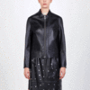 Alysi A4013 Cropped Leather Jacket - Nero - Thumbnail 4