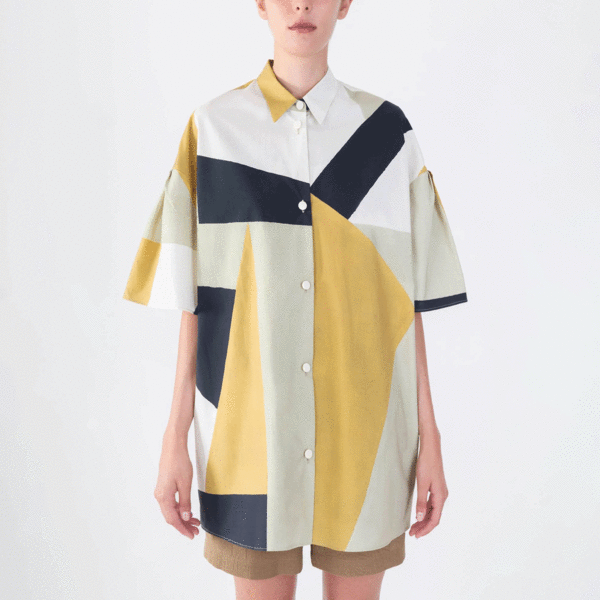 Alysi Abstract Cotton Shirt - The Verde
