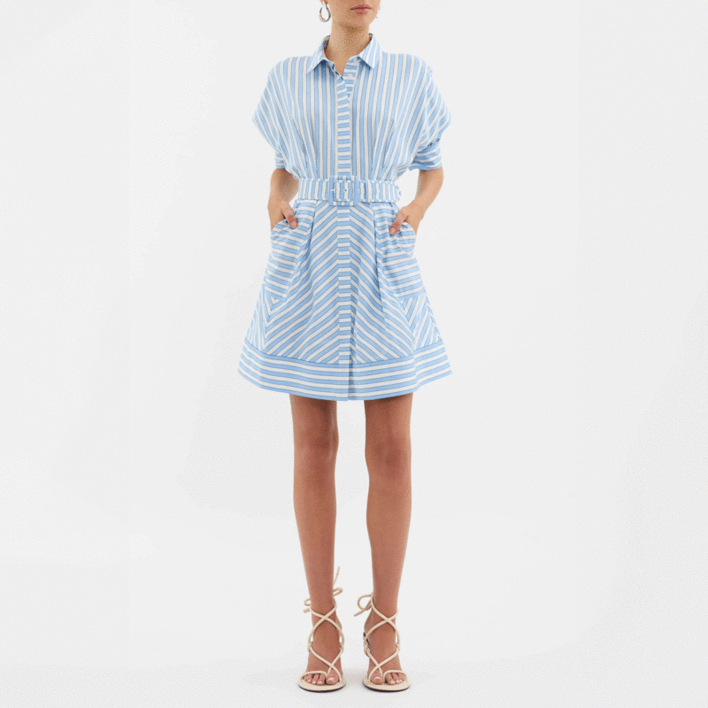 rebecca vallance ava strap mini dress REBECCA VALLANCE Ava Button Mini Dress
