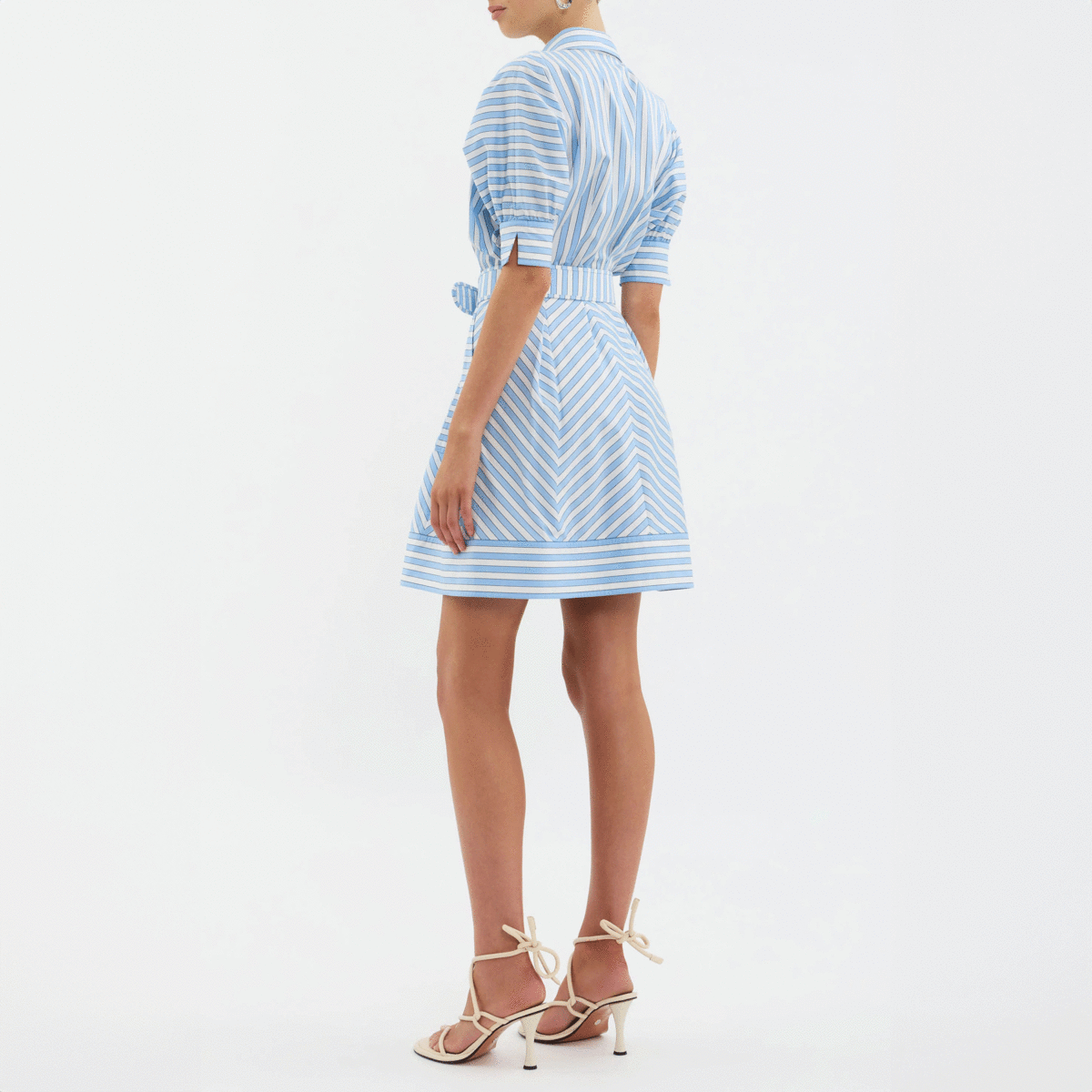 rebecca vallance - ava strap mini dress blue size 10 REBECCA VALLANCE Ava Button Mini Dress