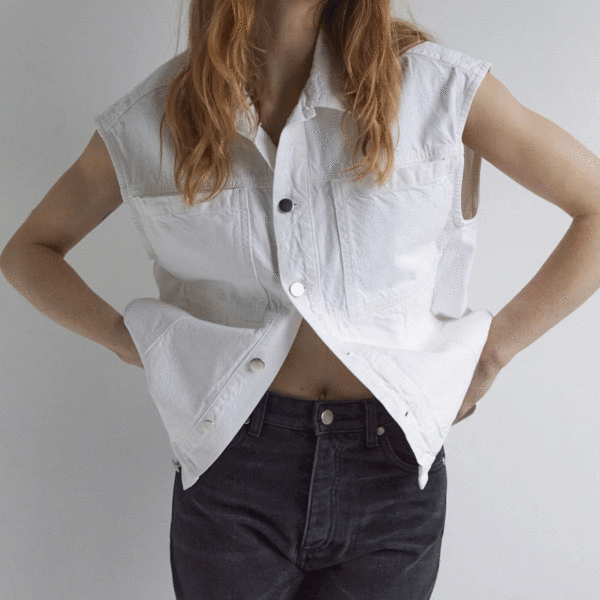 Roseanna Christie Denim Vest - White