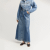 Rentrayage Elisa Denim Maxi Skirt - Blue - Thumbnail 2
