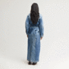 Rentrayage Elisa Denim Maxi Skirt - Blue - Thumbnail 3