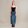 Rentrayage Elisa Denim Maxi Skirt - Blue - Thumbnail 4