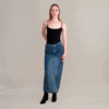 Rentrayage Elisa Denim Maxi Skirt - Blue - Thumbnail 5