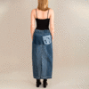 Rentrayage Elisa Denim Maxi Skirt - Blue - Thumbnail 7