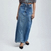 Rentrayage Elisa Denim Maxi Skirt - Blue - Thumbnail 8