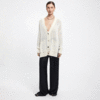 ÁERON Evans Elongated Cable Knit Cardigan - Ivory - Thumbnail 1