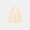 ÁERON Evans Elongated Cable Knit Cardigan - Ivory - Thumbnail 4