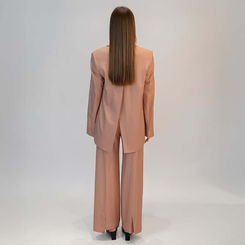 ERON Huraa Wide Leg Suiting Pants - Pale Rose