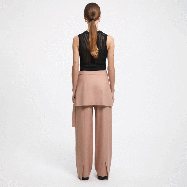 ERON Huraa Wide Leg Suiting Pants - Pale Rose