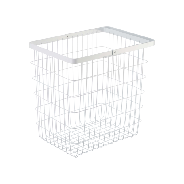 Yamazaki Home Wire Basket (15" H) Laundry Basket - White