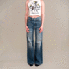 COUT DE LA LIBERTE Mia Wide Leg Jeans - Classic Blue Wash - Thumbnail 1