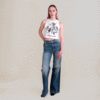 COUT DE LA LIBERTE Mia Wide Leg Jeans - Classic Blue Wash - Thumbnail 2