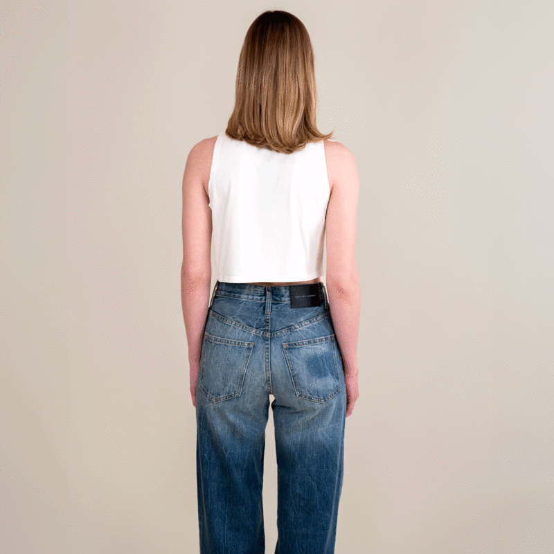COUT DE LA LIBERTE Mia Wide Leg Jeans - Classic Blue Wash