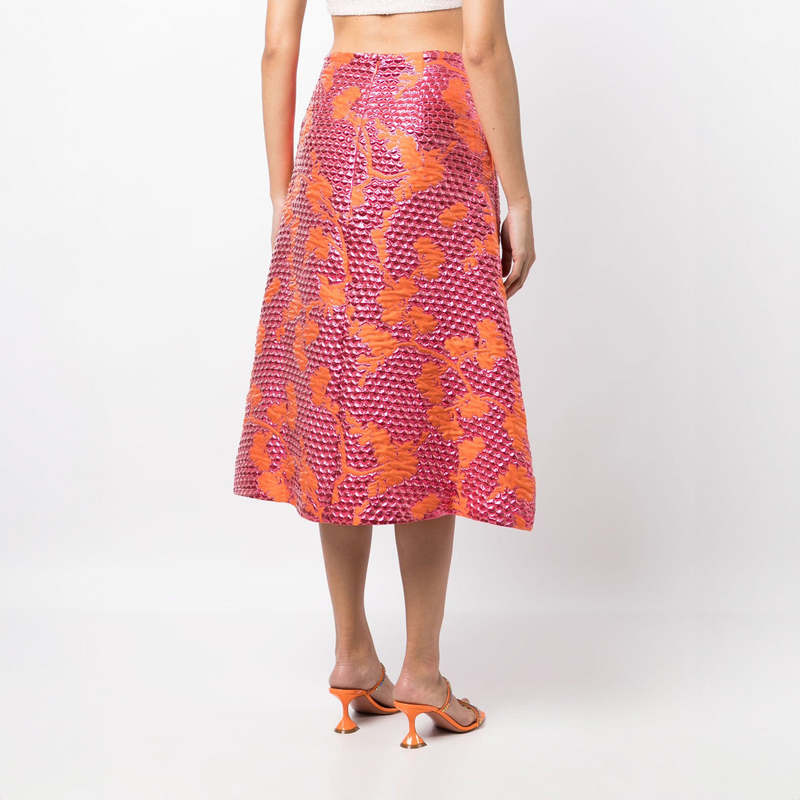 スカート BAUM UND PFERDGARTEN SARA SKIRT Saar skirt from Baum und Pferdgarten | Leopard Vintage Blue