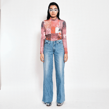 Tanaka Wide Jean Trousers - Vintage Blue | Garmentory