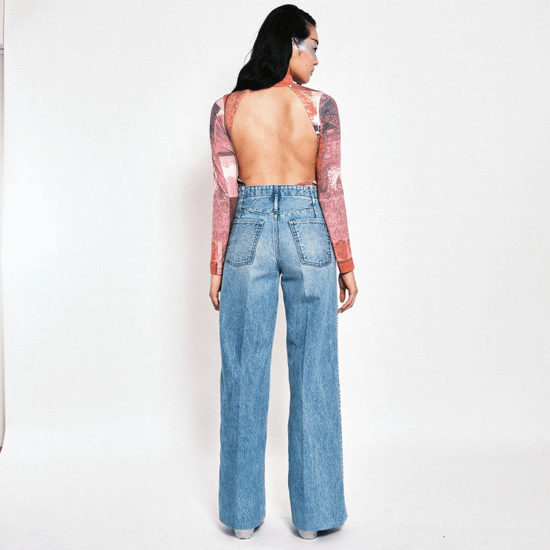 Tanaka Wide Jean Trousers - Ash Bleach | Garmentory