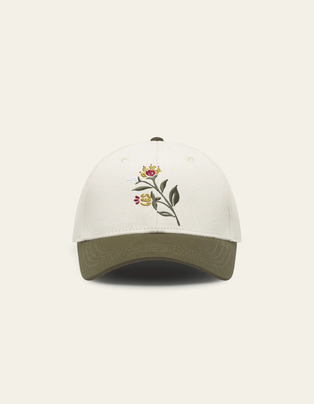 LES DEUX Flower Baseball Cap - Ivory/Olive Night | Garmentory