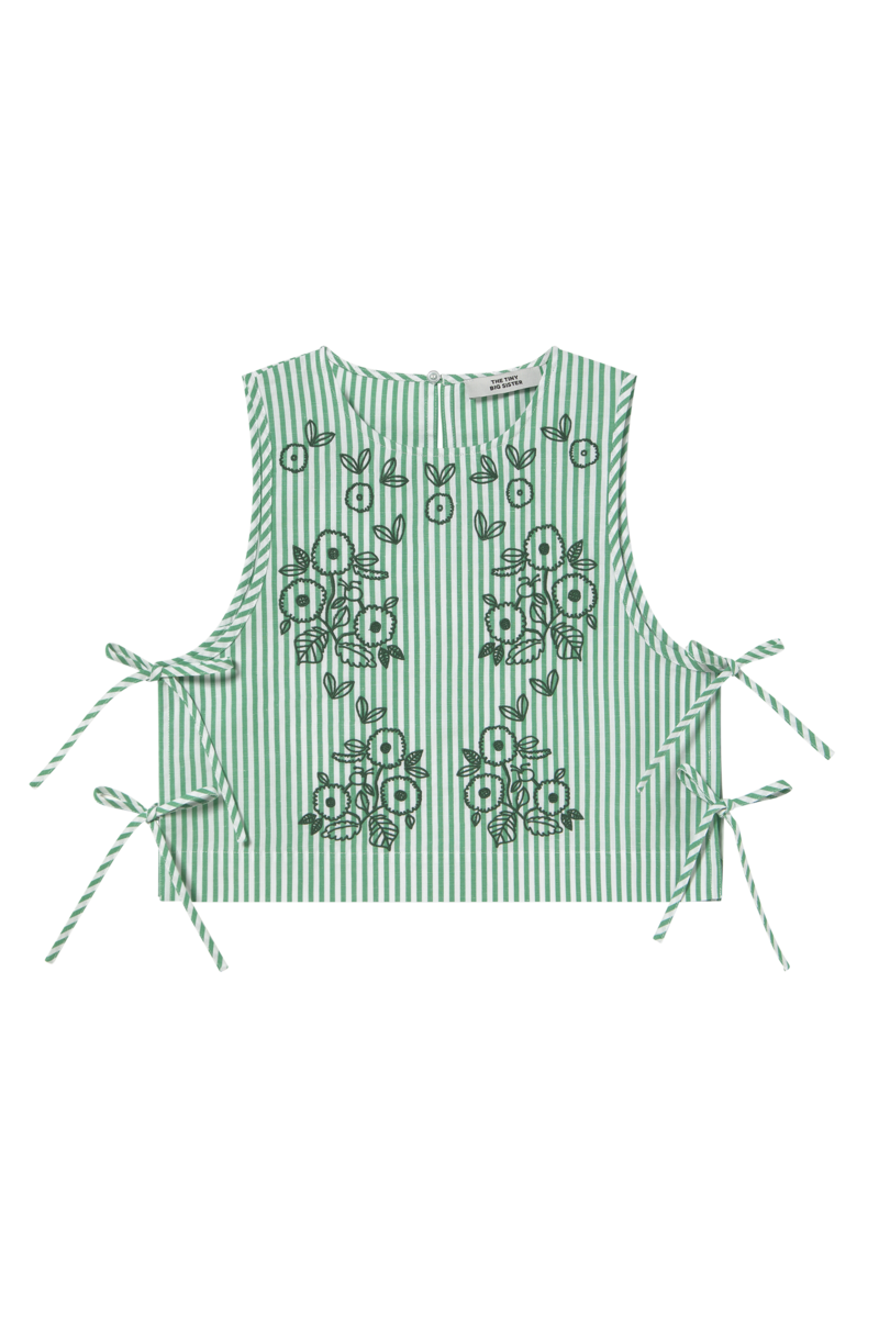 The Tiny Big Sister Side Tie Embroidered Top