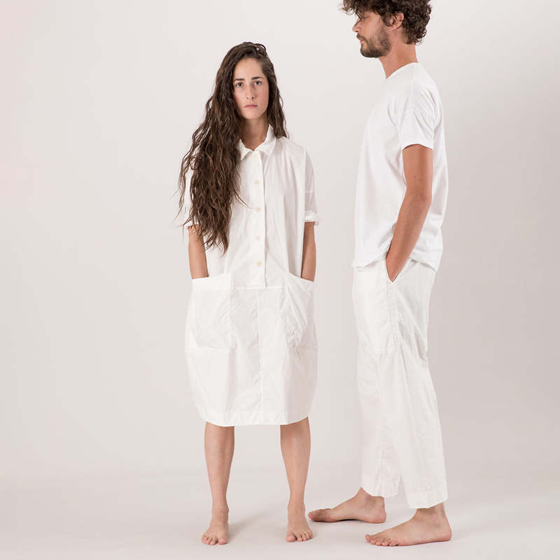 Album di Famiglia Collar Dress Tasche TS Dress - Milk White Album di Famiglia Collar Dress Tasche TS Dress - Milk White