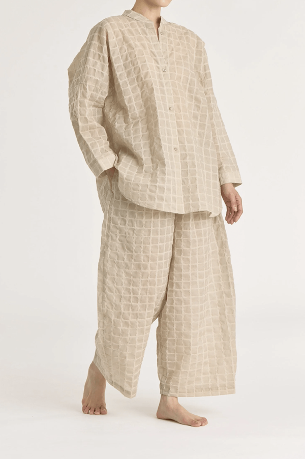 Black Crane Ripple Finish Shirt - Beige Black Crane Ripple Finish Shirt - Beige