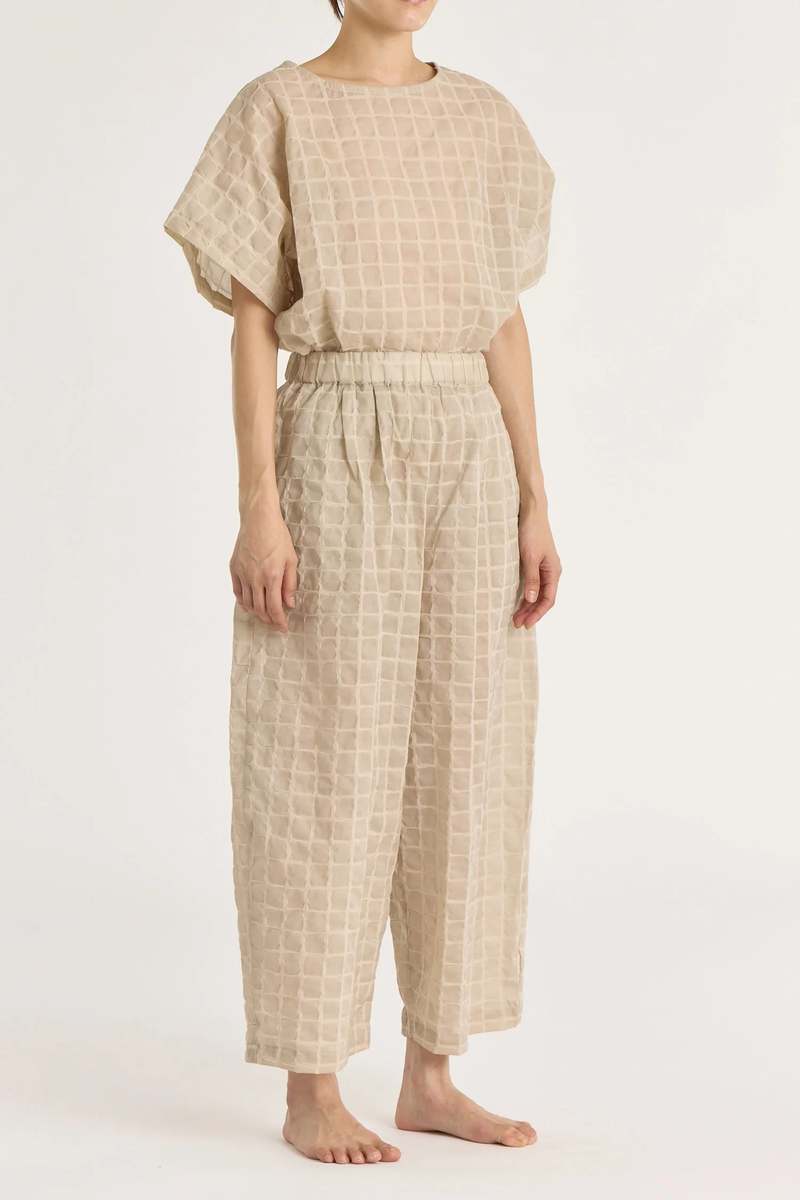 Black Crane Ripple Wide Pants - Beige Black Crane Ripple Wide Pants - Beige
