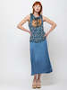 Hazel Brown Pleated Wrap Skirt - Blue - Thumbnail 1
