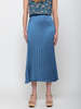 Hazel Brown Pleated Wrap Skirt - Blue - Thumbnail 2