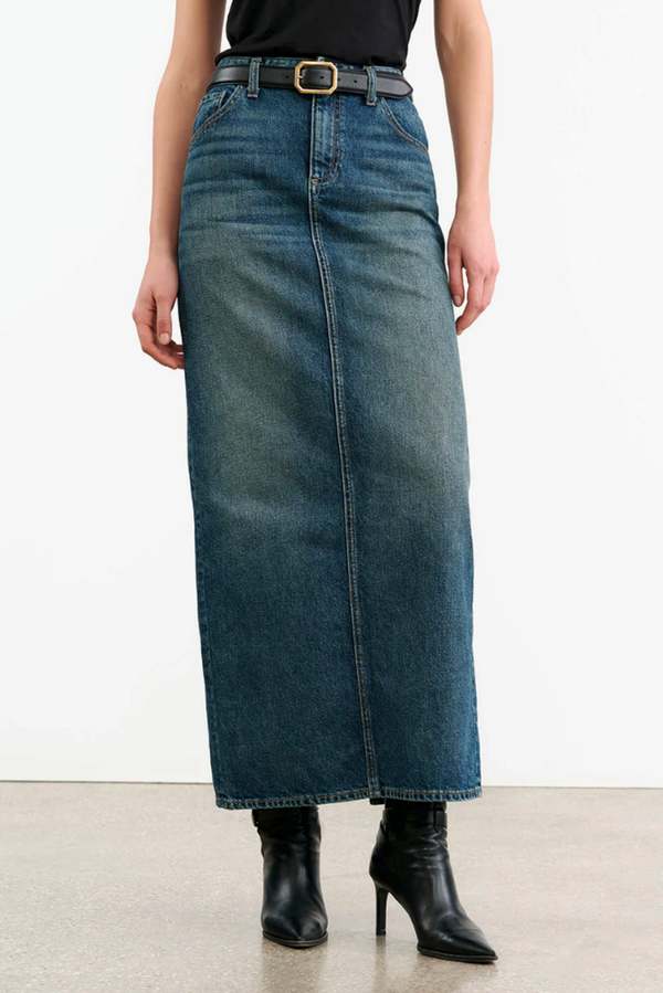 Nili Lotan Ozzy Denim Skirt - Simon Wash Nili Lotan Ozzy Denim Skirt - Simon Wash