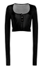 Brandon Maxwell Wylder Cropped Fitted Henley - Thumbnail 10