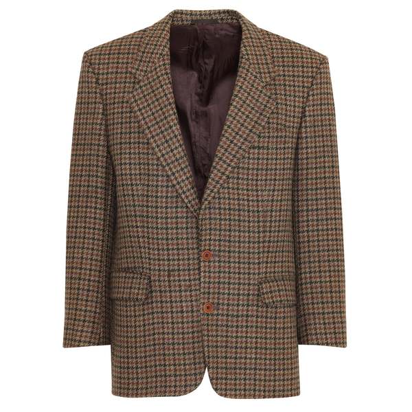 Lonard' (Portugal) 80s, Woolmark, Rough-Spun Houndstooth Tweed