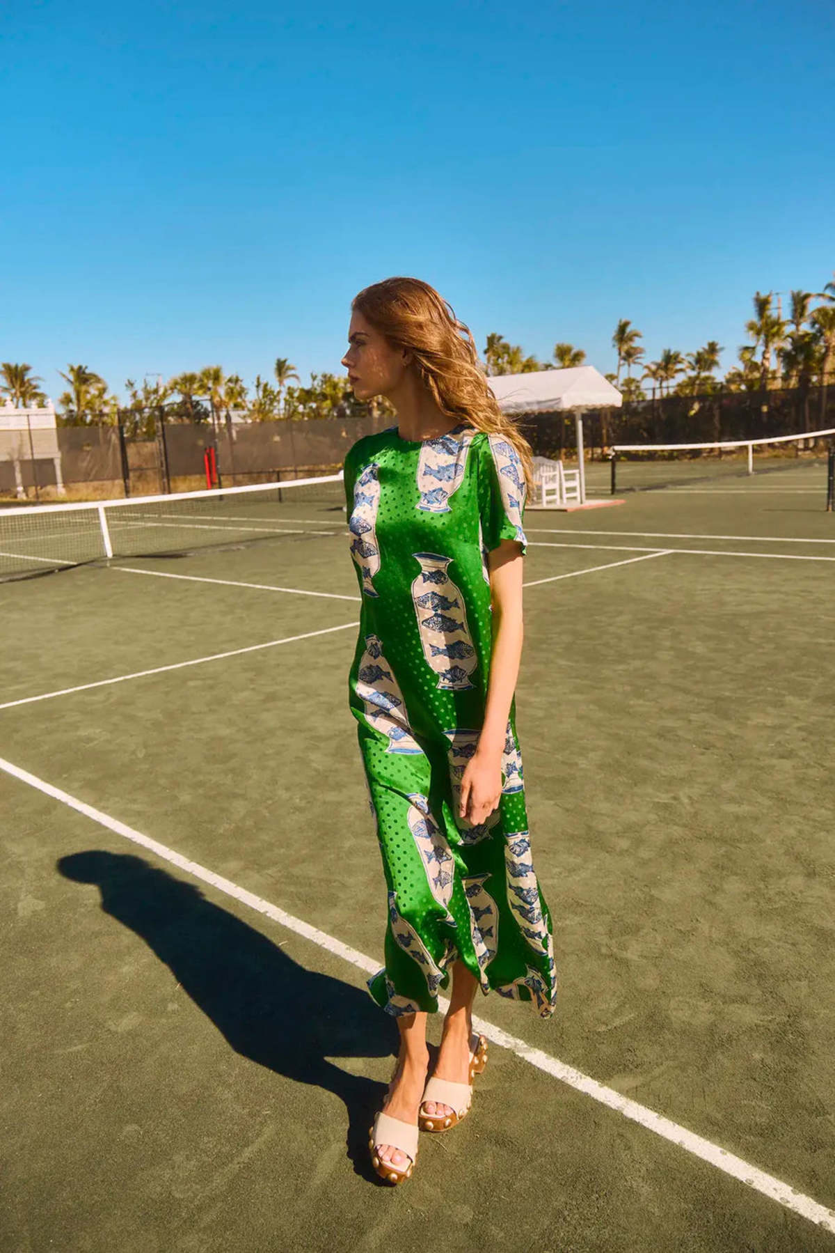 hunter bell green dress Hunter Bell Clementine Dress Green Lily Anthropologie Puff Sleeve Midi Sz M  NEW