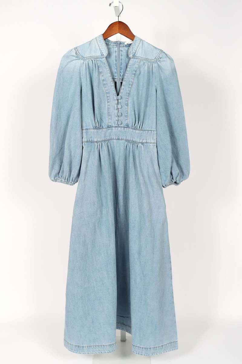 ワンピース ZIMMERMANN LUCKY LINEN MIDI DRESS Zimmermann Lucky Midi Dress in Blue | Lyst