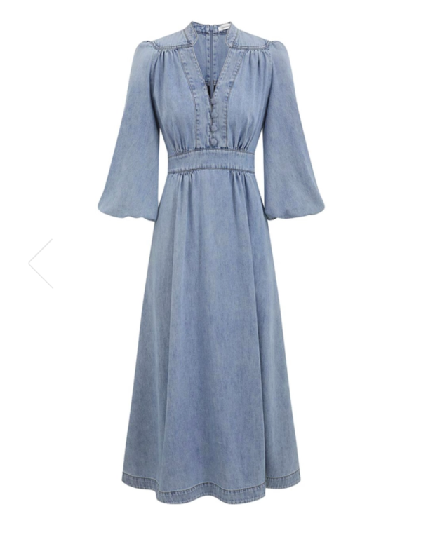 Zimmermann Lucky Denim Midi Dress - Skylark | Garmentory