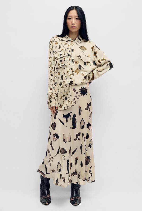 Long Bias Skirt