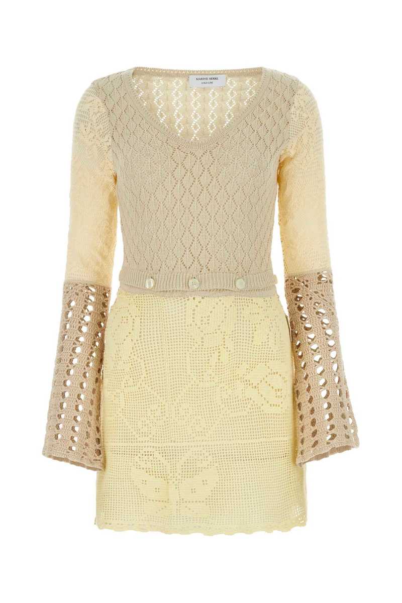 MARINE SERRE Multicolor Crochet Mini Dress | Garmentory