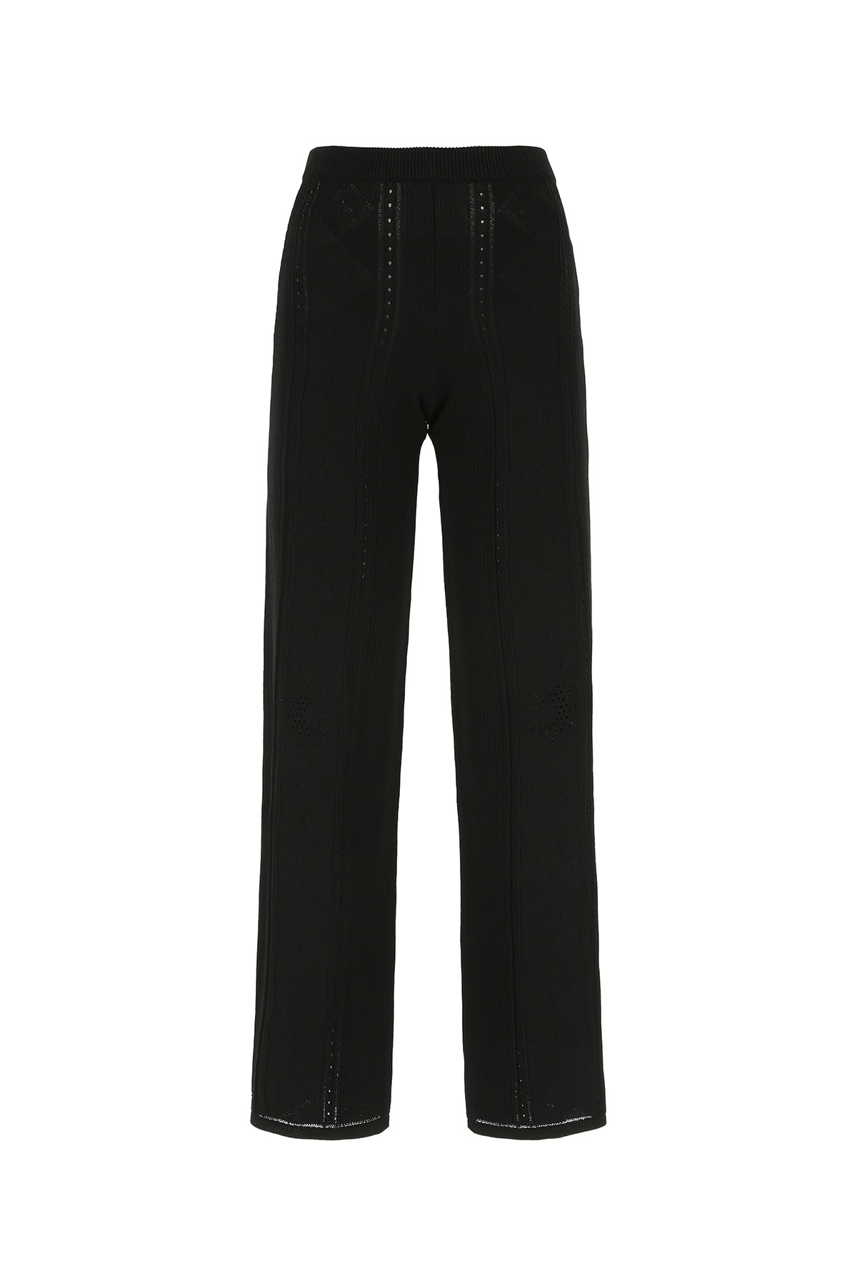 パンツ Marine Serre Viscose Blend Lunar-Pointelle Culotte Pant Marine Serre Black Viscose Blend Lunar-pointelle Culotte