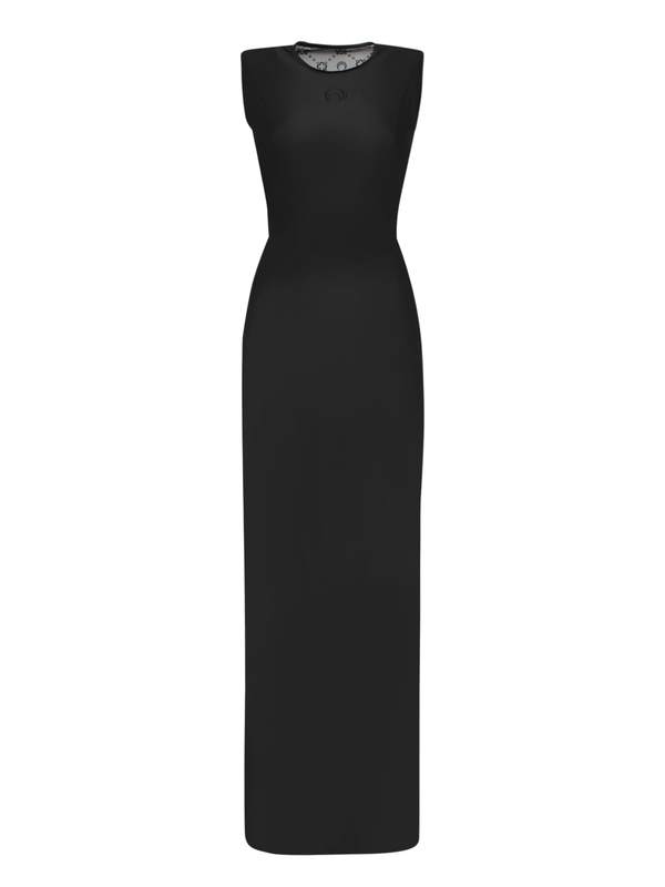 marine serre black dress MARINE SERRE Draped Jersey Draped Dress
