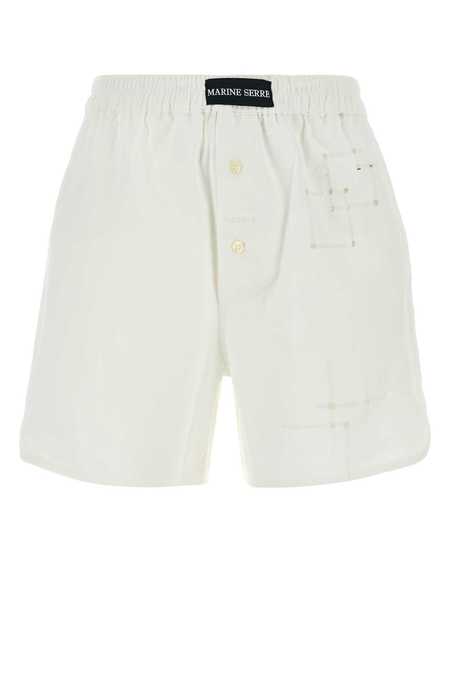 ショートパンツ Marine Serre White Cotton Shorts MARINE SERRE Cotton Shorts - White | Garmentory