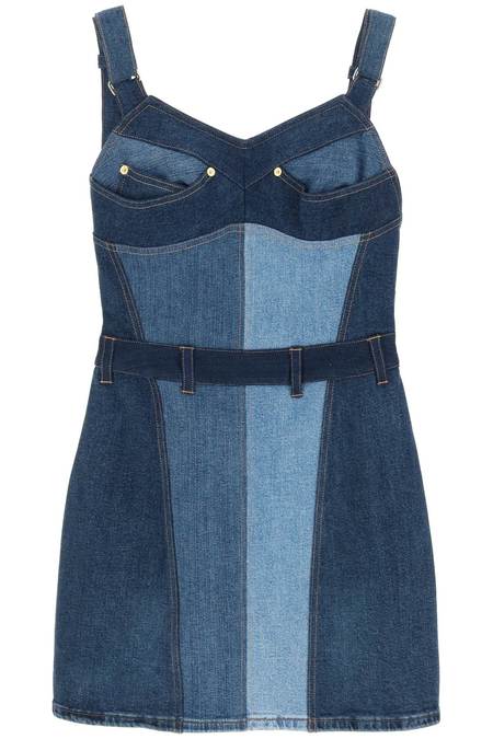 【MARINE SERRE】 Deadstock Denim Mini Dress（送料込み） MARINE SERRE】 Deadstock Denim Mini Dress（送料込み