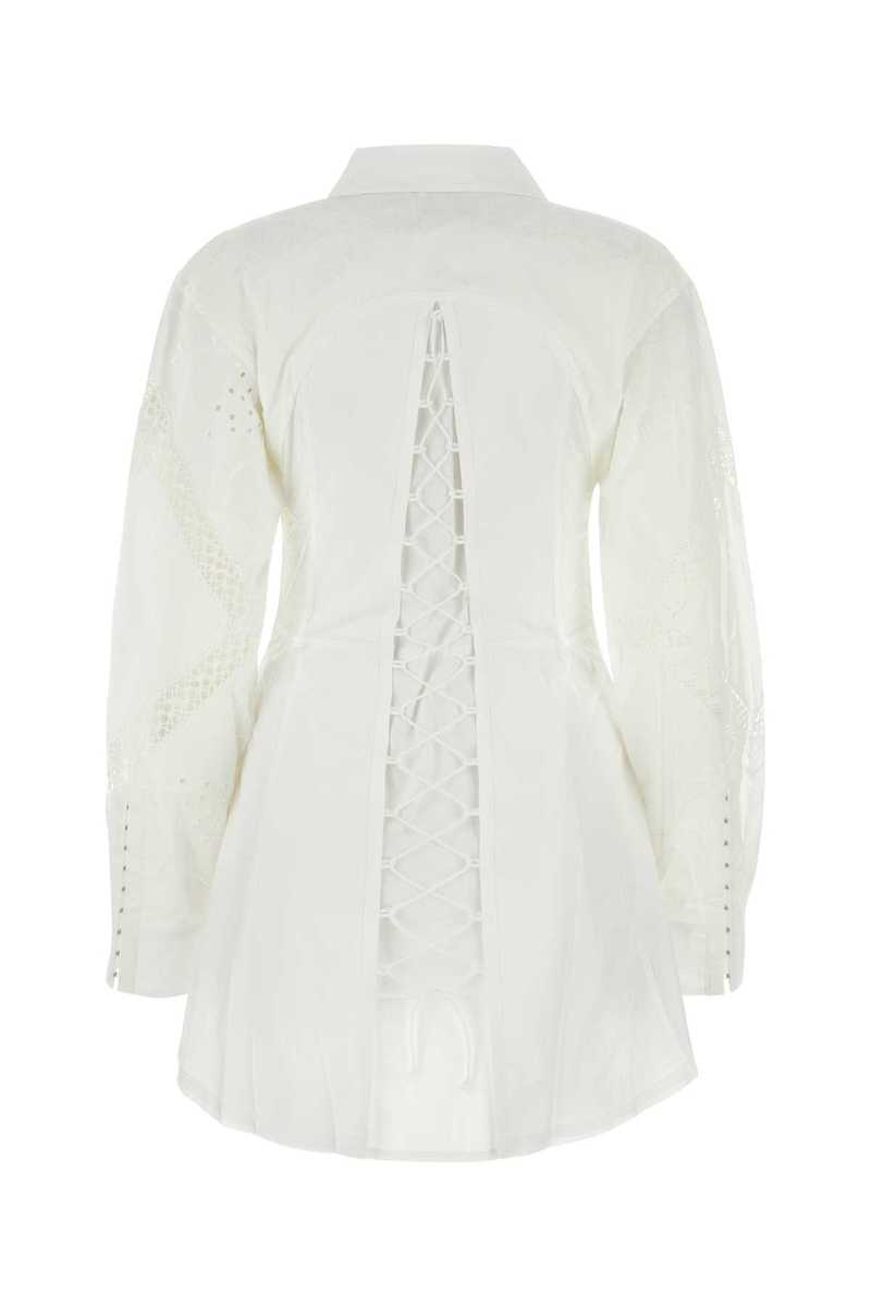 ワンピース Marine Serre White Cotton Dress MARINE SERRE White Cotton Shirt Dress - White | Garmentory